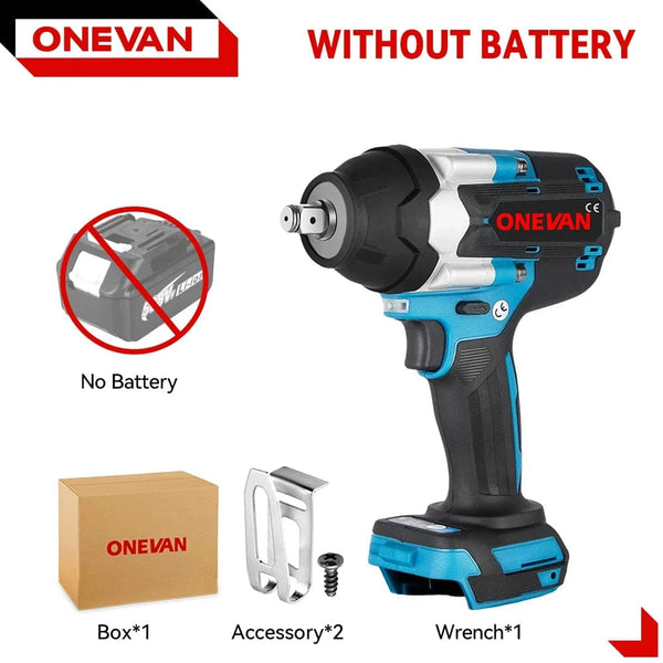 Planet Gates ONEVAN 1800N.M Torque Brushless Electric Impact Wrench Cordless Screwdrive Power Tool Lithium-Ion Battery For Makita 18V Battery