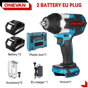 Planet Gates ONEVAN 1800N.M Torque Brushless Electric Impact Wrench Cordless Screwdrive Power Tool Lithium-Ion Battery For Makita 18V Battery