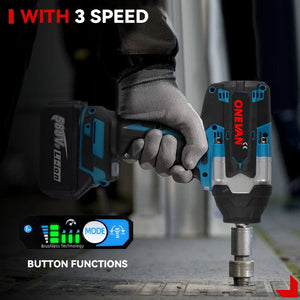 Planet Gates ONEVAN 1800N.M Torque Brushless Electric Impact Wrench Cordless Screwdrive Power Tool Lithium-Ion Battery For Makita 18V Battery