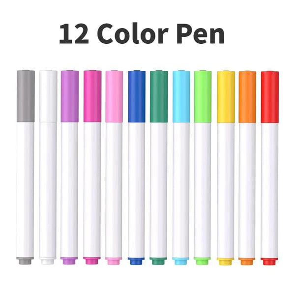 Planet Gates Only 12 Pens Erasable Doodle Book Reusable Drawing Board With Magic Pens Painting Toys For Kids Montessori Educational Toy DIY Toddlers Gift