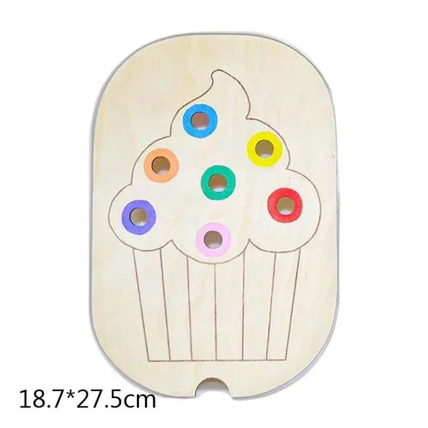 Planet Gates Only Cake Children's Sensory Tray Table Color Hairball Game Wooden Tile Montessori Early Education Toys Kids Toys Educational Accessories