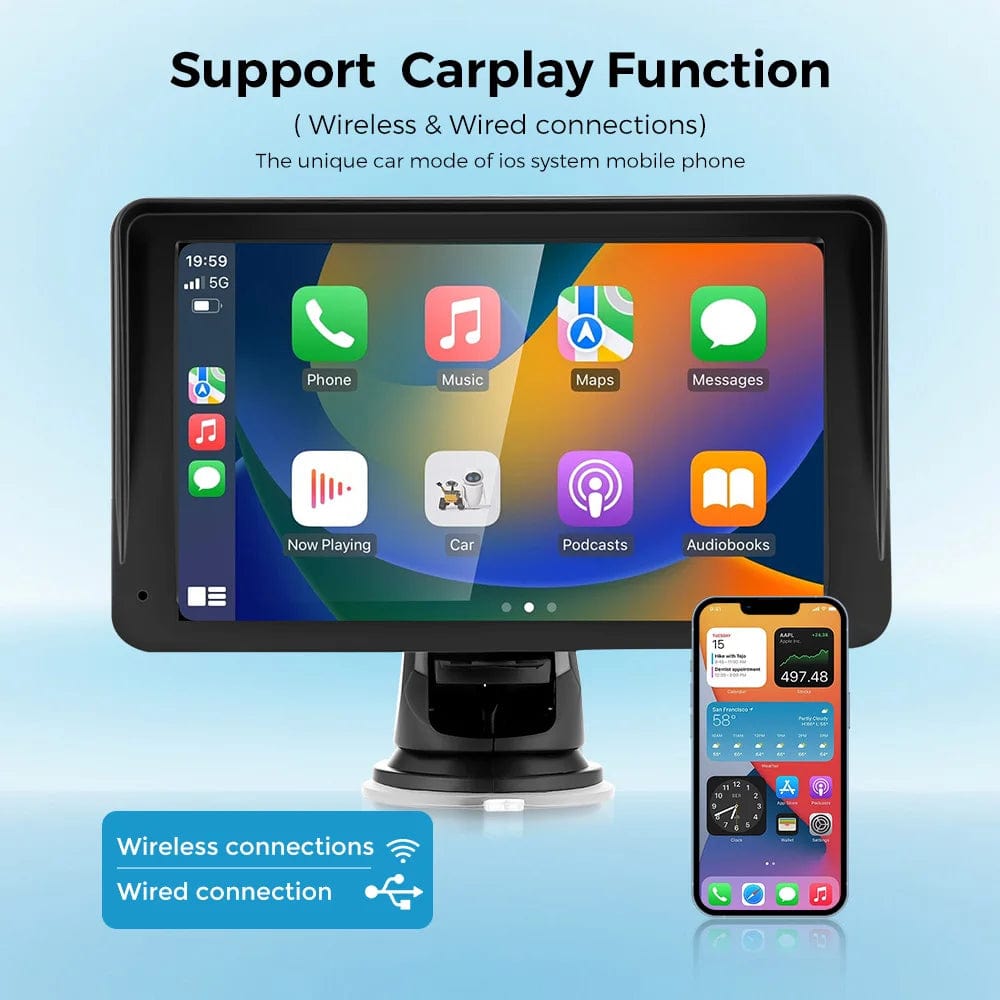 Planet Gates Only Car Radio / france Portable Car Radio Multimedia Video Player Wireless CarPlay Android Auto 7inch Touch Screen With  AUX FM For Rear View Camera