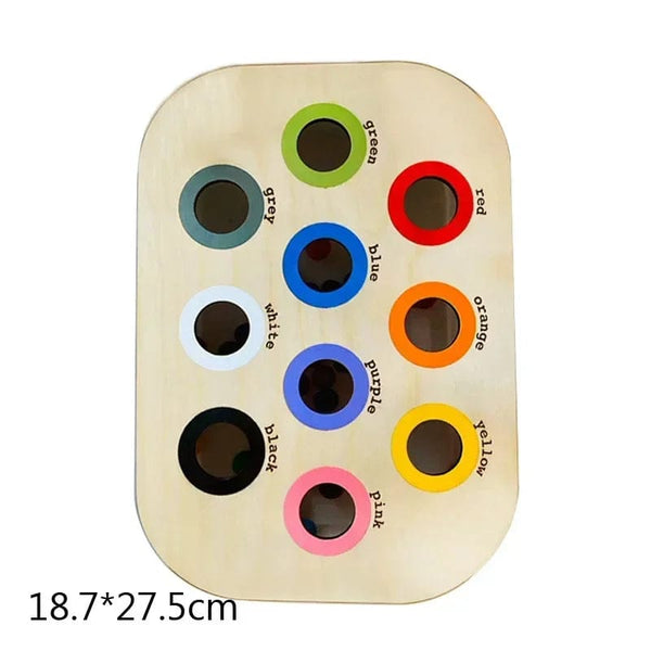 Planet Gates Only Colorful Hole Children's Sensory Tray Table Color Hairball Game Wooden Tile Montessori Early Education Toys Kids Toys Educational Accessories