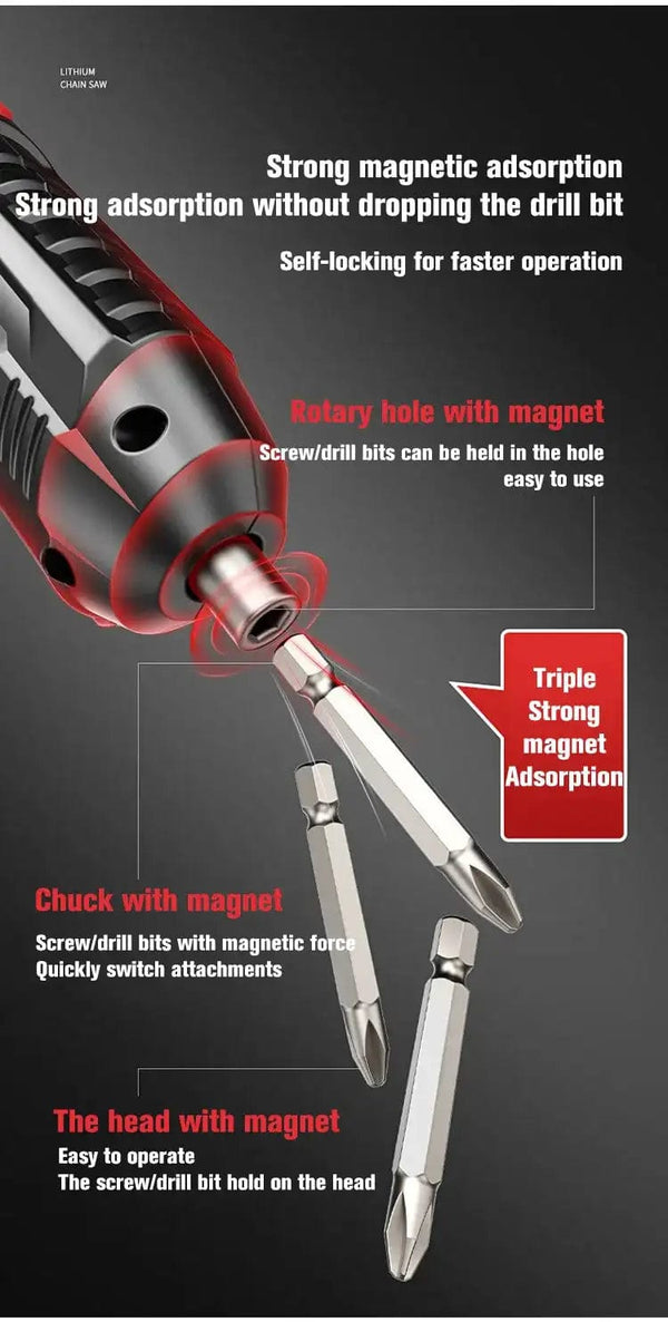 Planet Gates Only Electric Drill 4.2V Electric Drill Cordless Power Tools Set Household Maintenance Repair 1800mAh Lithium Battery Mini Household Screwdriver