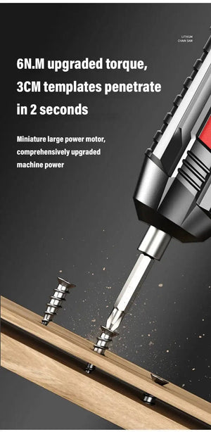 Planet Gates Only Electric Drill 4.2V Electric Drill Cordless Power Tools Set Household Maintenance Repair 1800mAh Lithium Battery Mini Household Screwdriver