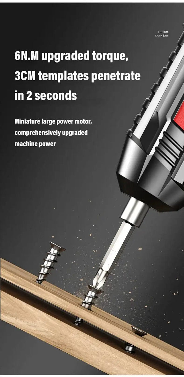 Planet Gates Only Electric Drill 4.2V Electric Drill Cordless Power Tools Set Household Maintenance Repair 1800mAh Lithium Battery Mini Household Screwdriver