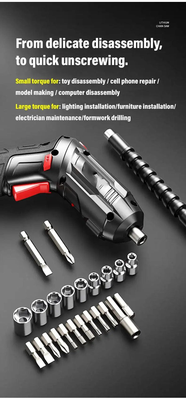 Planet Gates Only Electric Drill 4.2V Electric Drill Cordless Power Tools Set Household Maintenance Repair 1800mAh Lithium Battery Mini Household Screwdriver