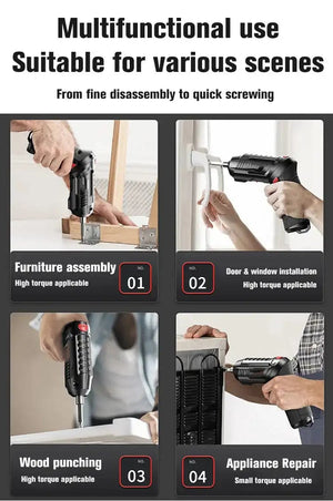 Planet Gates Only Electric Drill 4.2V Electric Drill Cordless Power Tools Set Household Maintenance Repair 1800mAh Lithium Battery Mini Household Screwdriver
