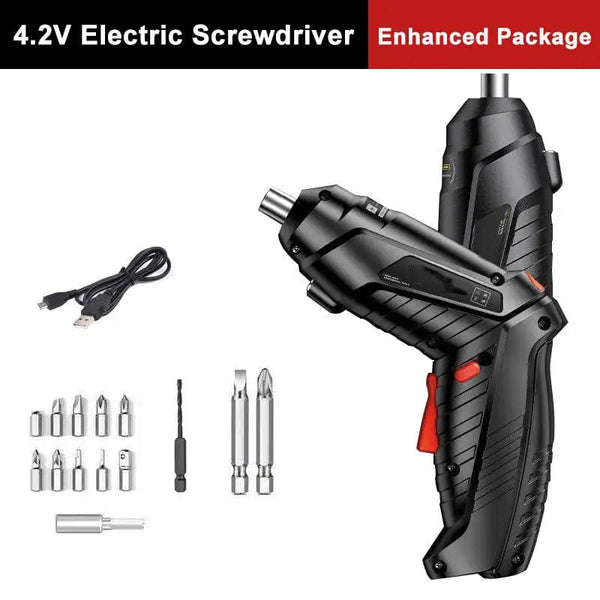 Planet Gates Only Electric Drill 4.2V Electric Drill Cordless Power Tools Set Household Maintenance Repair 1800mAh Lithium Battery Mini Household Screwdriver