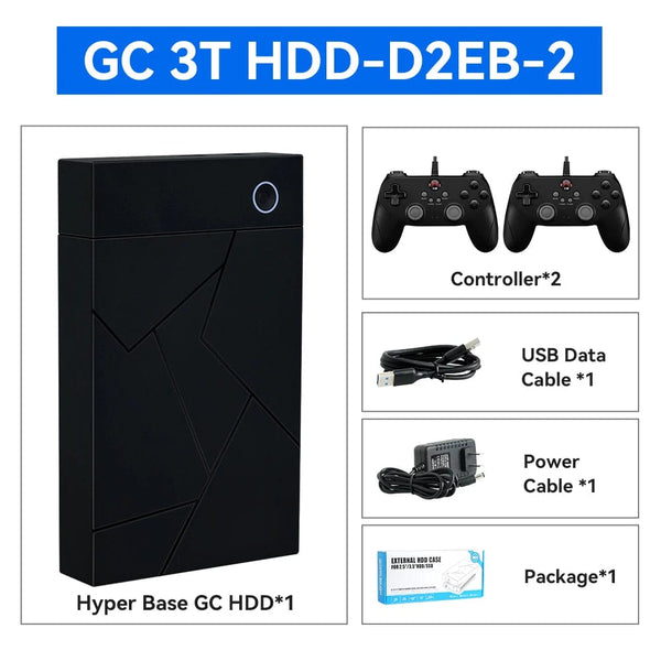 Planet Gates Only GC 3T HDD / us 3TB Portable Gaming HDD LaunchBox/Retrobat/Playnite Retro Game Console with 17300+ AAA/3D/Retro Games for PS4/PS3/PS2/Switch/Wii
