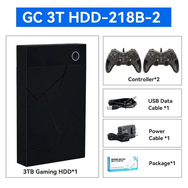 Planet Gates Only GC 3T HDD / us 3TB Portable Gaming HDD LaunchBox/Retrobat/Playnite Retro Game Console with 17300+ AAA/3D/Retro Games for PS4/PS3/PS2/Switch/Wii