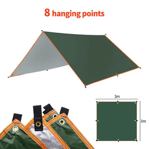 Planet Gates Only Tent 3x3m 3m/5m Waterproof Tarp Tent Shade Ultralight Garden Canopy Sunshade Outdoor Camping Awning Beach Sun Shelter with Nail Wind Rope
