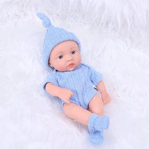 Planet Gates open-sweaterBL 20CM Reborn Baby Doll Toddler Real Soft Touch Mini Soft and Full Body Silicone Reborn Toddler Doll lifelike Newborn Doll Toys