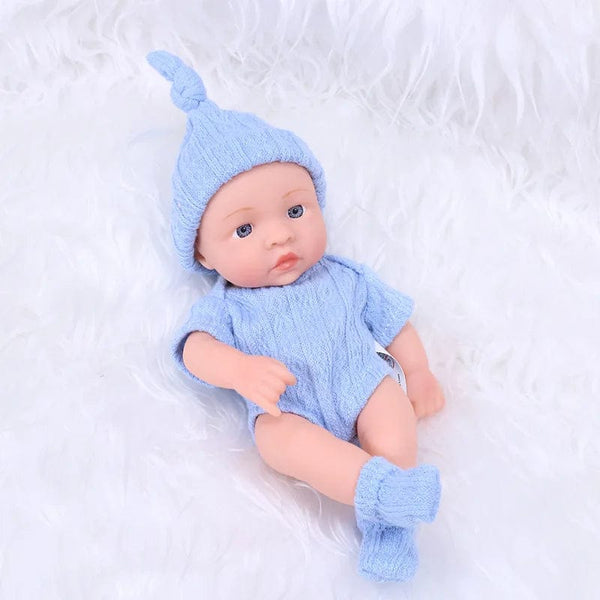 Planet Gates open-sweaterBL 20CM Reborn Baby Doll Toddler Real Soft Touch Mini Soft and Full Body Silicone Reborn Toddler Doll lifelike Newborn Doll Toys