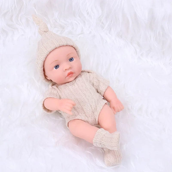 Planet Gates open-sweaterKH 20CM Reborn Baby Doll Toddler Real Soft Touch Mini Soft and Full Body Silicone Reborn Toddler Doll lifelike Newborn Doll Toys