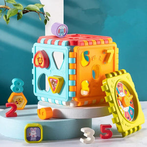 Planet Gates Opp bag Toddler Activity Cube Box Shape Sorting Toys Boys Girls Shape Matching Number Sorter Game Baby Montessori Educational Kid Toys