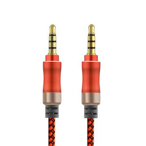 Planet Gates Orange 1.5M Jack 3 5 Audio Cable 3.5mm 4 Pole Male Speaker Wire With Braided for Samsung Headphone Xiaomi Car HiFi Consumer Electronics