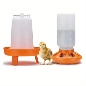 Planet Gates Orange 1 Pack, Chicken Feeder And Waterer Kit, 1L Chick Feeder And 1.5L Chick Waterer Chicken Feeder And Hanging Chicken Waterer Duck Feeder, Quail Feeder, Starter Kit Baby Chicken Feeder And Waterer Set