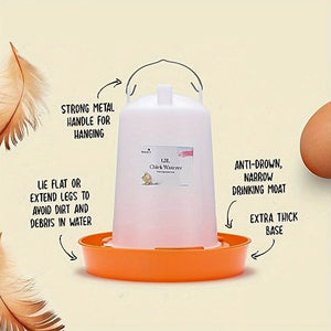 Planet Gates Orange 1 Pack, Chicken Feeder And Waterer Kit, 1L Chick Feeder And 1.5L Chick Waterer Chicken Feeder And Hanging Chicken Waterer Duck Feeder, Quail Feeder, Starter Kit Baby Chicken Feeder And Waterer Set