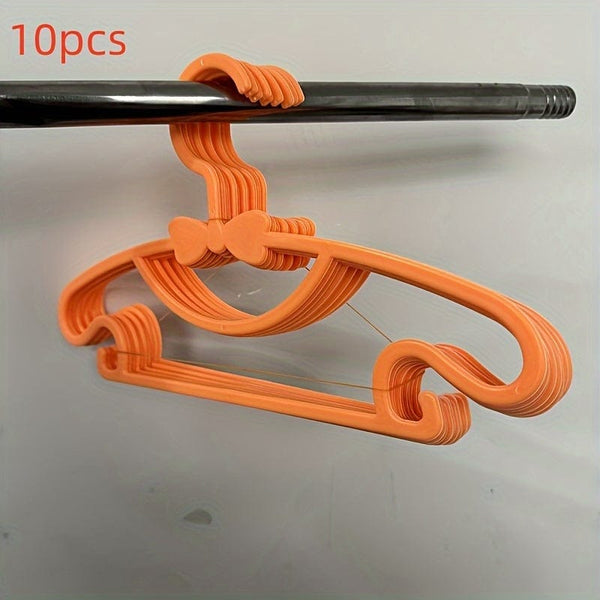 Planet Gates Orange / 10pcs 10/20pcs Baby Clothes Storage Plastic Hangers, Kid Clothes Drying Racks, Durable Anti-slip Clothes Drying Racks, Household Storage Organization For Bathroom, Bedroom, Closet, Wardrobe, Home, Dorm