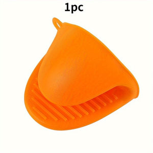 Planet Gates Orange 1pc Heat-Resistant Silicone Oven Glove - Perfect for Baking & Grilling!