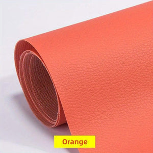 Planet Gates Orange 1pc, Self Adhesive Leather, For Sofa Repair Patch Furniture Table Chair Sticker, Seat Bag Shoe Bed Fix Mend PU Artificial Leather Skin, Home Accessories