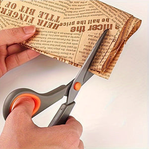 Planet Gates Orange 2 Packs 20.32cm Titanium Non-Stick Scissors, All-Purpose Professional Stainless Steel Shears Comfort Soft Grip, Straight Office Craft Scissors For DIY School Home