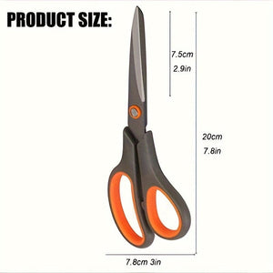 Planet Gates Orange 2 Packs 20.32cm Titanium Non-Stick Scissors, All-Purpose Professional Stainless Steel Shears Comfort Soft Grip, Straight Office Craft Scissors For DIY School Home
