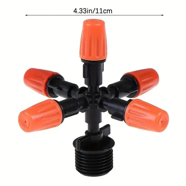 Planet Gates orange 3 pcs 3 Pcs/Pack Five-Head Atomized Nozzle 4-Point-Nozzle Garden Irrigation Flower Watering Greenhouse Agricultural Dust Removal