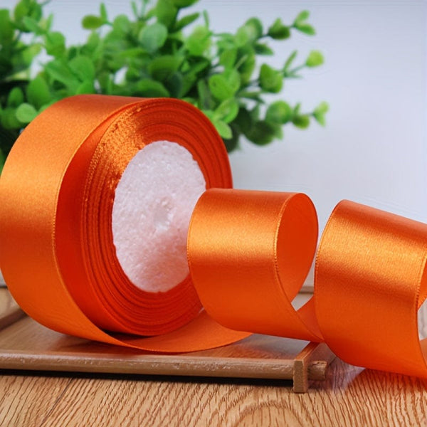 Planet Gates Orange / 4 Cm 40mm Silk Satin Ribbon for Crafts Handmade DIY Gift Wrap Party Wedding Decorative Bouquets Cake Decor Material Short Eye Catching