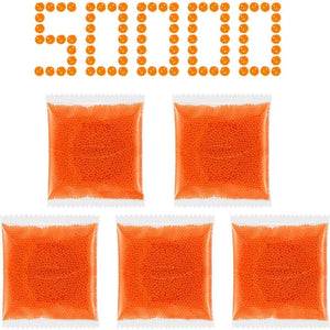 Planet Gates Orange 5 Pack 50000PCS Toy Gun Bullets Gel Balls Blaster Ammo 7-8 mm Water Balls Beads Gel Blaster Gun Kids Toys