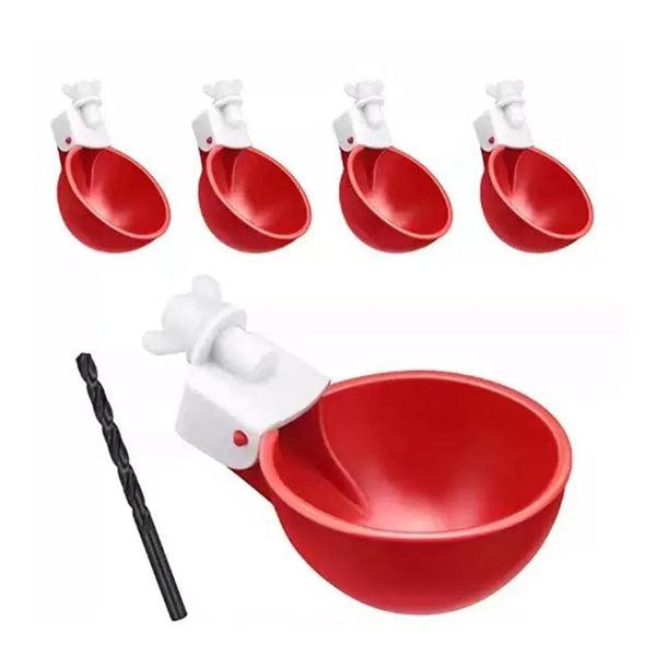 Planet Gates Orange 5 Pcs Chicken Drinker Automatic Poultry Drinker Automatic Chicken Drinkers Bowls For Birds Poultry