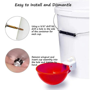 Planet Gates Orange 5 Pcs Chicken Drinker Automatic Poultry Drinker Automatic Chicken Drinkers Bowls For Birds Poultry