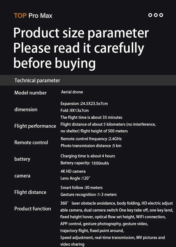 Planet Gates Orange-8K-Bag-2B Xiaomi P18 Drone 8K HD Triple Camera Professional Aerial Photography Optical Flow Positioning Obstacle Avoidance RC Quadcopter