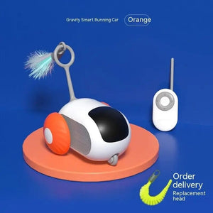 Planet Gates Orange ATUBAN Remote Smart Cat Toy,Active Rolling Car with Replaceable Car,Rechargeable Wicked Car for Indoor Cats/Kitten Small Dogs