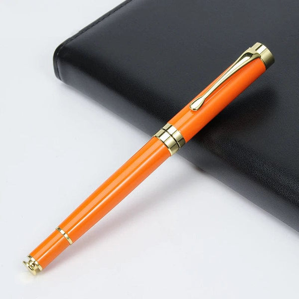 Planet Gates orange / black Custom Luxury Ballpoint Writing Pen Korean Stationery Supplies Novel School Teacher Gift Aesthetic Special Funny