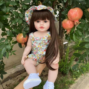 Planet Gates Orange BZDOLL 55 CM 22 Inch Reborn Dolls Realistic Full Silicone Baby Bebe Newborn Girl Doll Princess Toddler Toy Gift