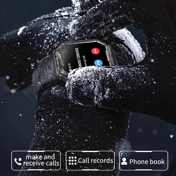 Planet Gates Orange camouflage Outdoor Sports Compass Smart Watch GPS Tracking 650Mah Battery 1ATM Waterproof Voice Assistant Bluetooth Call Smartｗatch for Men