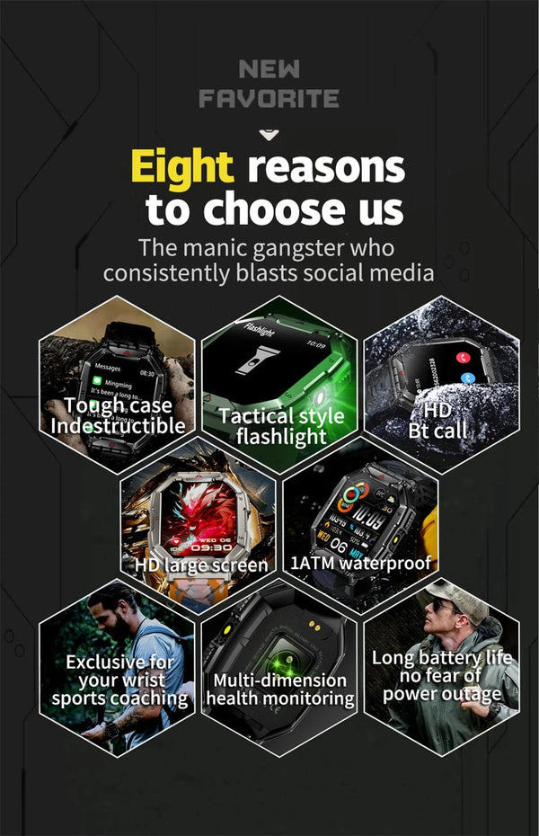 Planet Gates Orange camouflage Outdoor Sports Compass Smart Watch GPS Tracking 650Mah Battery 1ATM Waterproof Voice Assistant Bluetooth Call Smartｗatch for Men