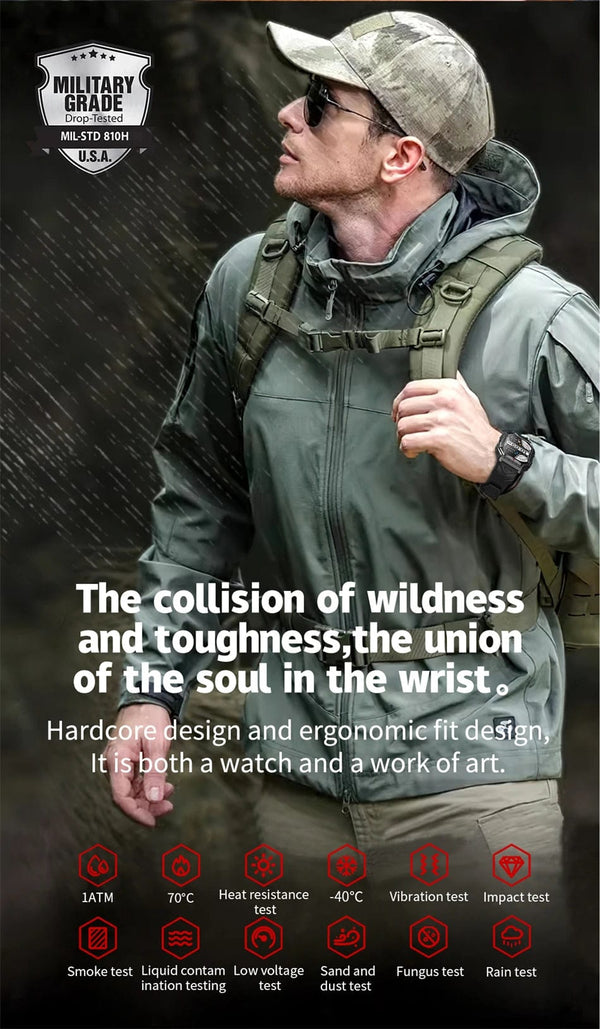 Planet Gates Orange camouflage Outdoor Sports Compass Smart Watch GPS Tracking 650Mah Battery 1ATM Waterproof Voice Assistant Bluetooth Call Smartｗatch for Men