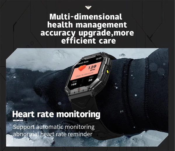 Planet Gates Orange camouflage Outdoor Sports Compass Smart Watch GPS Tracking 650Mah Battery 1ATM Waterproof Voice Assistant Bluetooth Call Smartｗatch for Men