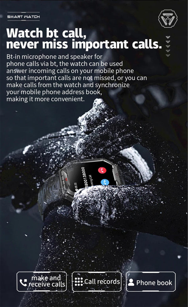 Planet Gates Orange camouflage Outdoor Sports Compass Smart Watch GPS Tracking 650Mah Battery 1ATM Waterproof Voice Assistant Bluetooth Call Smartｗatch for Men