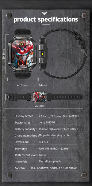 Planet Gates Orange camouflage Outdoor Sports Compass Smart Watch GPS Tracking 650Mah Battery 1ATM Waterproof Voice Assistant Bluetooth Call Smartｗatch for Men