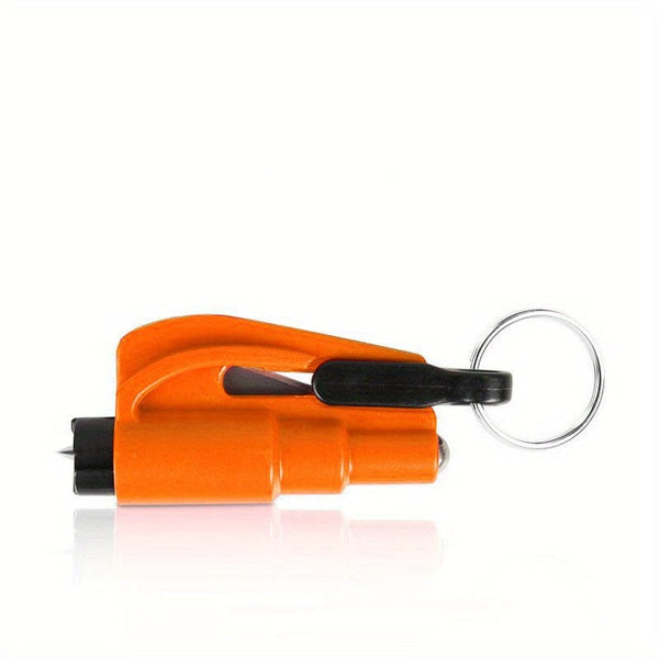 Planet Gates Orange Car Keychain Hammer Three-in-one Car Window Breaking Hammer Multifunctional Emergency Escape Hammer Mini Window Breaker