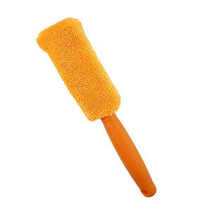 Planet Gates Orange Car Wash Portable Microfiber Wheel Tire Rim Brush Car Wheel Wash Cleaning For Car With Plastic Handle Auto Washing Cleaner Tools