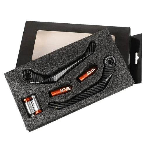 Planet Gates Orange / CHINA 1 pair Motorcycle Universal Imitation carbon fiber metal Handlebar Guard Brake Clutch Levers Protector For Mt 09 2005-2022 ﻿