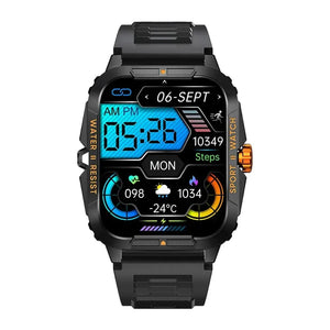 Planet Gates Orange COLMI P76 1.96" Outdoor Military Smartwatch Men Bluetooth Call Smart Watch 3ATM IP68 Waterproof Rating Sports Fitness Watches