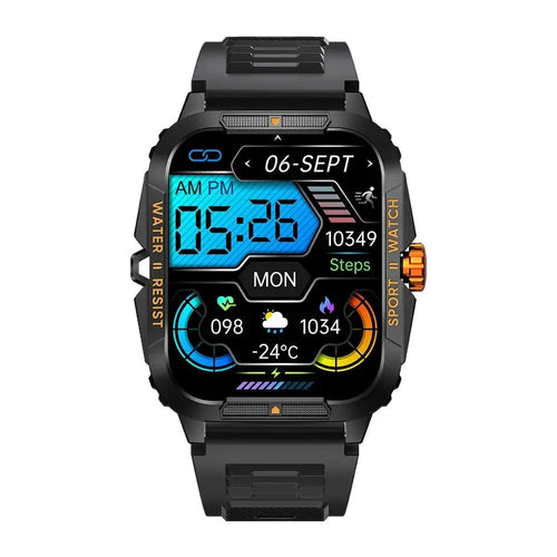 Planet Gates Orange COLMI P76 1.96" Outdoor Military Smartwatch Men Bluetooth Call Smart Watch 3ATM IP68 Waterproof Rating Sports Fitness Watches