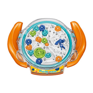 Planet Gates orange Creative 3D Puzzle Funny Gear Labyrinth Disk Gear Balance Ball Maze Wheel Dish IQ Puzzle Educational ABS Toys For Kids