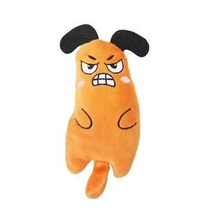 Planet Gates Orange Cute Cat Toys Funny Interactive Plush Cat Toy Mini Teeth Grinding Catnip Toys Kitten Chewing Squeaky Toy Pets Accessories